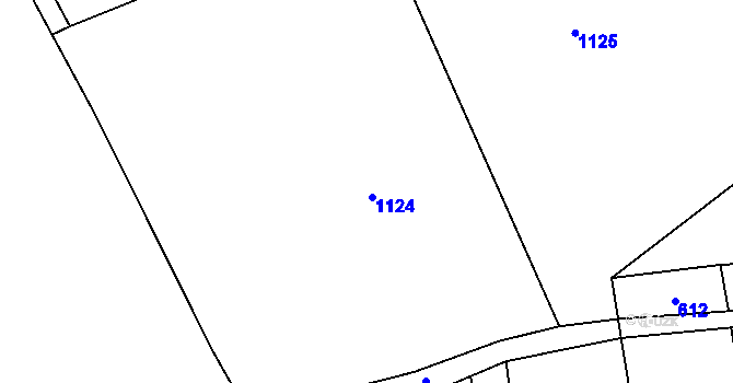 Parcela st. 595/14 v KÚ Kuní, Katastrální mapa
