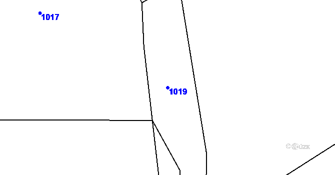 Parcela st. 1019 v KÚ Kuní, Katastrální mapa