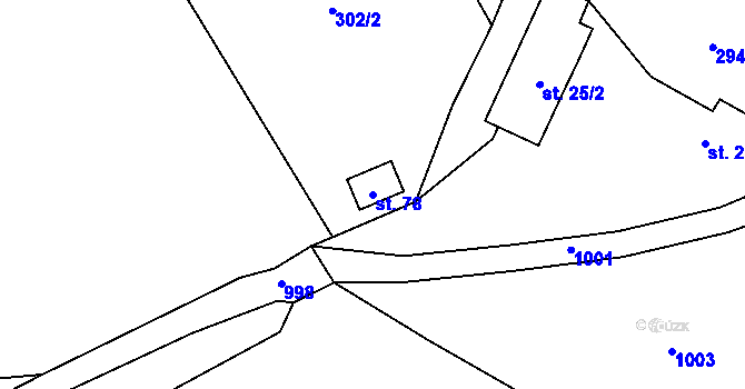Parcela st. 78 v KÚ Kuní, Katastrální mapa