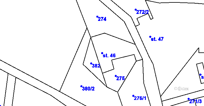 Parcela st. 46 v KÚ Dolní Lomnice u Kunic, Katastrální mapa