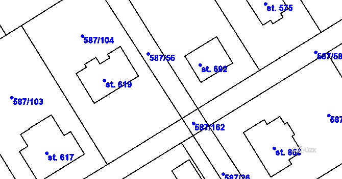 Parcela st. 587/59 v KÚ Dolní Lomnice u Kunic, Katastrální mapa