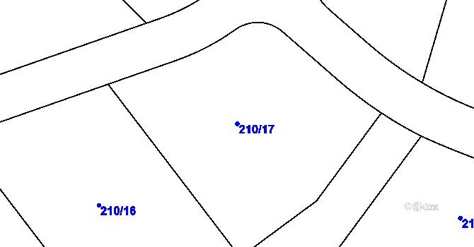 Parcela st. 210/17 v KÚ Dolní Lomnice u Kunic, Katastrální mapa