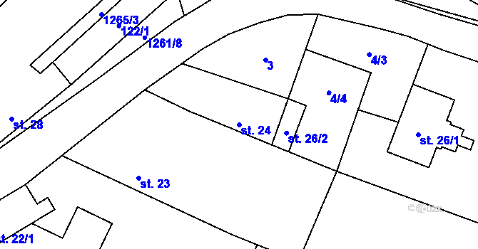 Parcela st. 24 v KÚ Kunice u Říčan, Katastrální mapa
