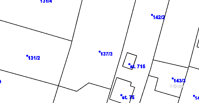 Parcela st. 137/3 v KÚ Kunice u Říčan, Katastrální mapa