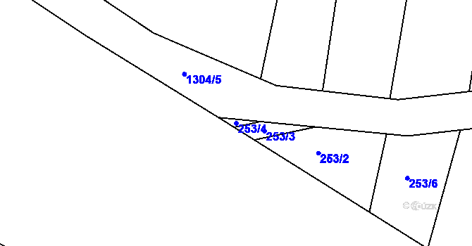 Parcela st. 253/4 v KÚ Kunice u Říčan, Katastrální mapa