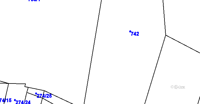 Parcela st. 274/13 v KÚ Kunice, Katastrální mapa