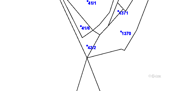 Parcela st. 42/2 v KÚ Kuničky, Katastrální mapa