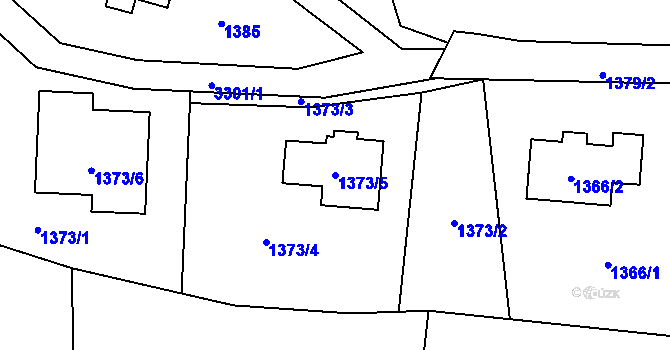 Parcela st. 1373/5 v KÚ Kunín, Katastrální mapa