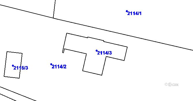 Parcela st. 2114/3 v KÚ Kunín, Katastrální mapa