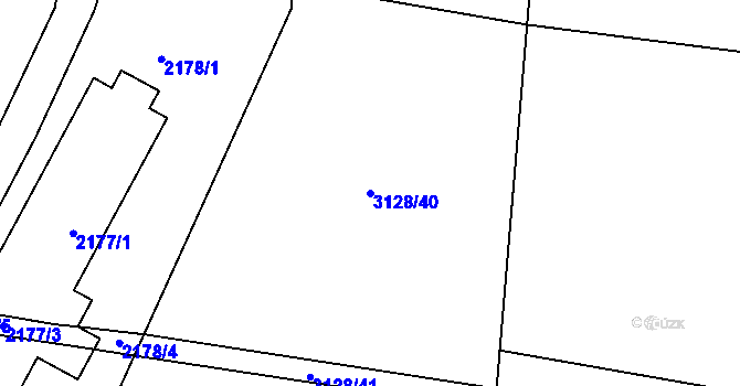 Parcela st. 3128/40 v KÚ Kunín, Katastrální mapa