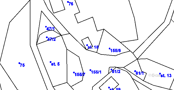 Parcela st. 18 v KÚ Dobřemilice, Katastrální mapa