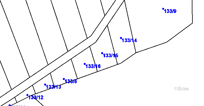 Parcela st. 133/15 v KÚ Chvalšovice u Čachrova, Katastrální mapa