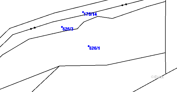 Parcela st. 526/1 v KÚ Chvalšovice u Čachrova, Katastrální mapa