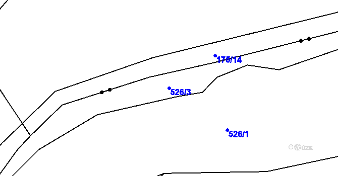 Parcela st. 526/3 v KÚ Chvalšovice u Čachrova, Katastrální mapa