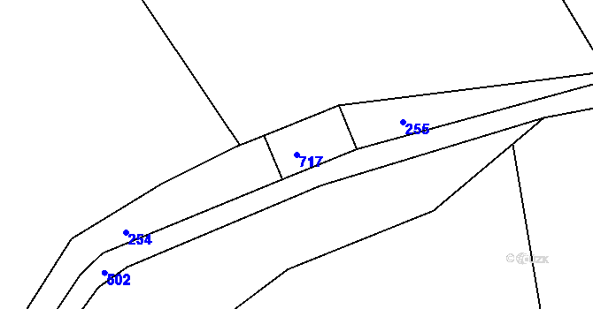 Parcela st. 717 v KÚ Chvalšovice u Čachrova, Katastrální mapa