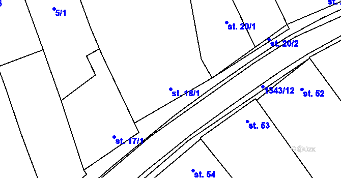 Parcela st. 18/1 v KÚ Kunkovice u Litenčic, Katastrální mapa