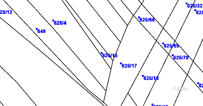 Parcela st. 625/16 v KÚ Kunkovice u Litenčic, Katastrální mapa