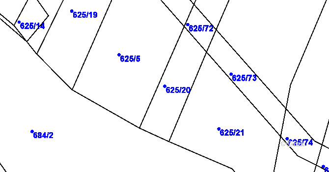 Parcela st. 625/20 v KÚ Kunkovice u Litenčic, Katastrální mapa