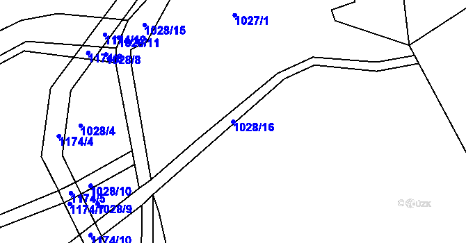 Parcela st. 1028/16 v KÚ Kunkovice u Litenčic, Katastrální mapa