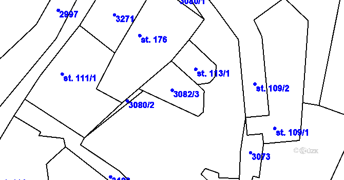 Parcela st. 3082/3 v KÚ Kuňovice, Katastrální mapa