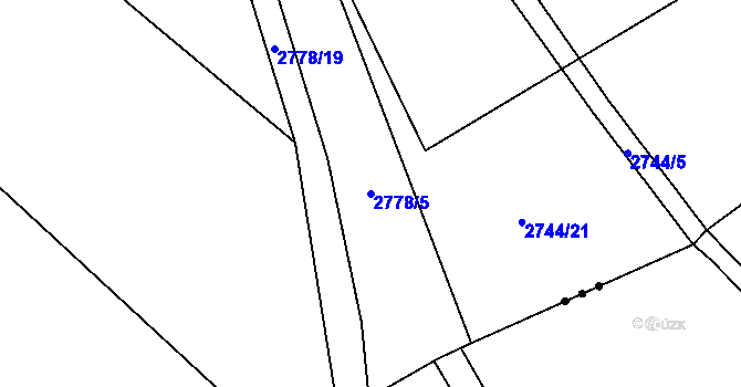 Parcela st. 2778/5 v KÚ Kuňovice, Katastrální mapa