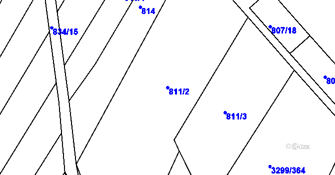 Parcela st. 811/2 v KÚ Kunovice u Uherského Hradiště, Katastrální mapa