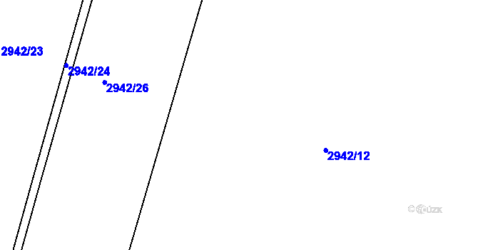 Parcela st. 2942/13 v KÚ Kunovice u Uherského Hradiště, Katastrální mapa