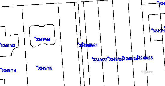 Parcela st. 3249/21 v KÚ Kunovice u Uherského Hradiště, Katastrální mapa