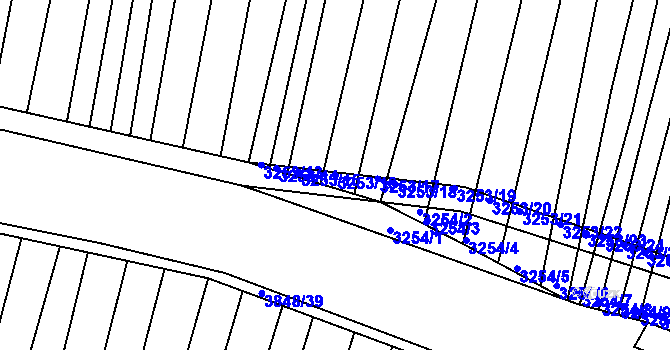 Parcela st. 3253/16 v KÚ Kunovice u Uherského Hradiště, Katastrální mapa