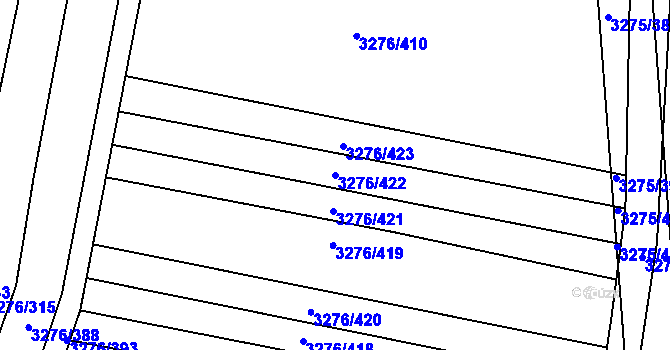 Parcela st. 3276/422 v KÚ Kunovice u Uherského Hradiště, Katastrální mapa