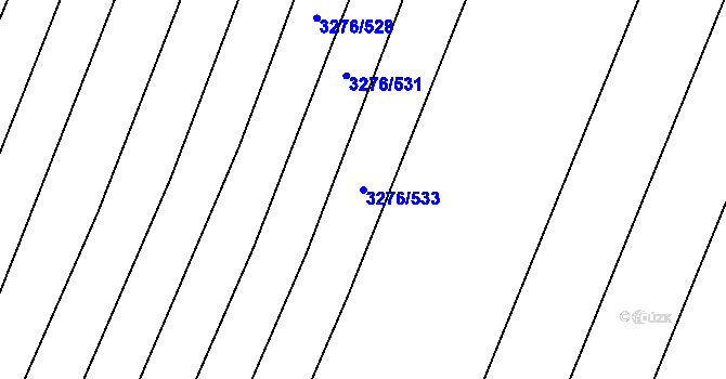 Parcela st. 3276/533 v KÚ Kunovice u Uherského Hradiště, Katastrální mapa