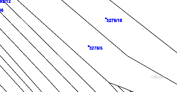 Parcela st. 3278/5 v KÚ Kunovice u Uherského Hradiště, Katastrální mapa