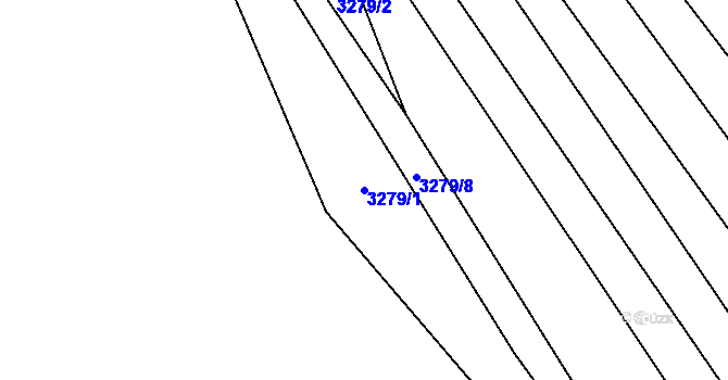 Parcela st. 3279/1 v KÚ Kunovice u Uherského Hradiště, Katastrální mapa
