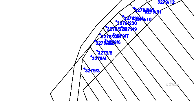 Parcela st. 3279/5 v KÚ Kunovice u Uherského Hradiště, Katastrální mapa