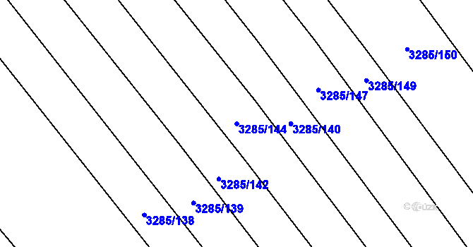 Parcela st. 3285/144 v KÚ Kunovice u Uherského Hradiště, Katastrální mapa