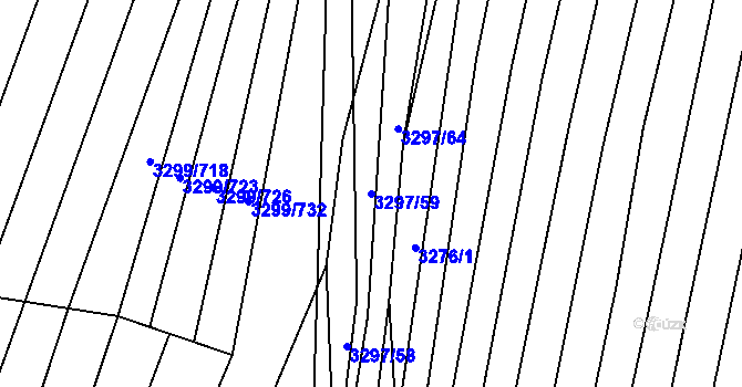 Parcela st. 3297/59 v KÚ Kunovice u Uherského Hradiště, Katastrální mapa