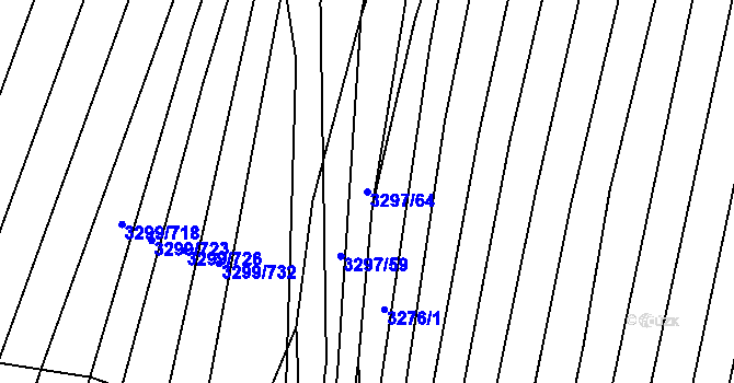 Parcela st. 3297/64 v KÚ Kunovice u Uherského Hradiště, Katastrální mapa