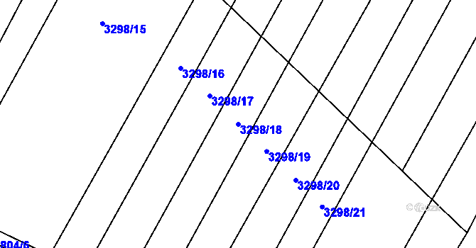 Parcela st. 3298/18 v KÚ Kunovice u Uherského Hradiště, Katastrální mapa