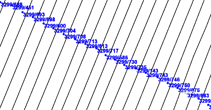 Parcela st. 3299/586 v KÚ Kunovice u Uherského Hradiště, Katastrální mapa