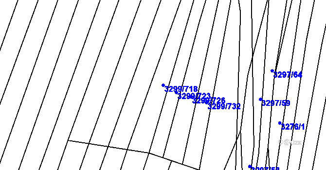 Parcela st. 3299/718 v KÚ Kunovice u Uherského Hradiště, Katastrální mapa