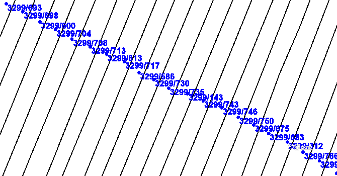 Parcela st. 3299/735 v KÚ Kunovice u Uherského Hradiště, Katastrální mapa