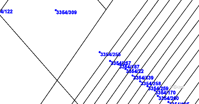 Parcela st. 3354/255 v KÚ Kunovice u Uherského Hradiště, Katastrální mapa