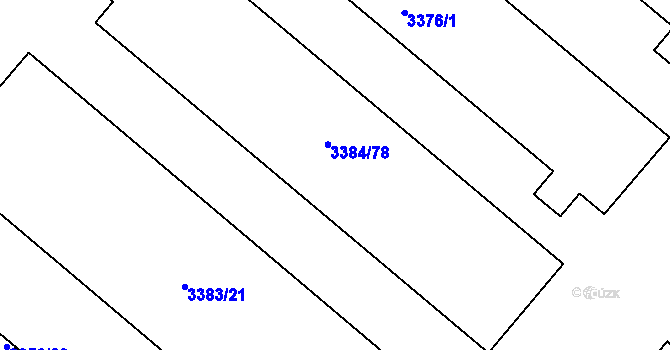 Parcela st. 3377/1 v KÚ Kunovice u Uherského Hradiště, Katastrální mapa