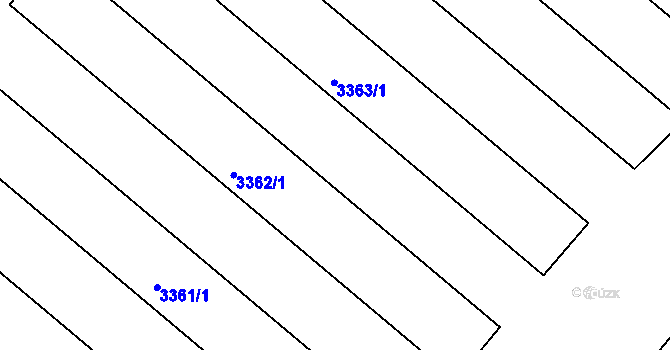Parcela st. 3384/12 v KÚ Kunovice u Uherského Hradiště, Katastrální mapa