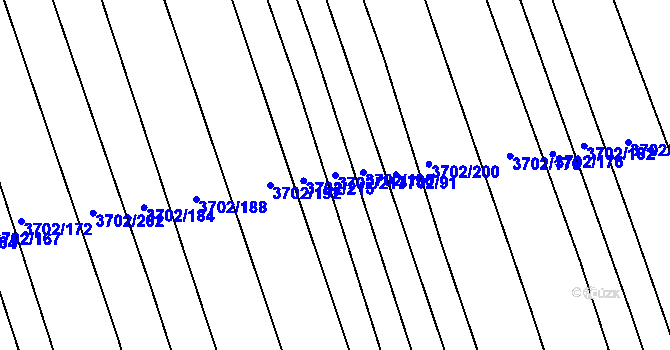 Parcela st. 3702/217 v KÚ Kunovice u Uherského Hradiště, Katastrální mapa