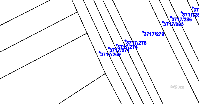 Parcela st. 3717/269 v KÚ Kunovice u Uherského Hradiště, Katastrální mapa