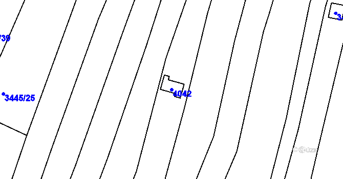 Parcela st. 4042 v KÚ Kunovice u Uherského Hradiště, Katastrální mapa