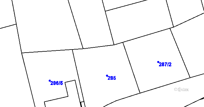 Parcela st. 286/7 v KÚ Kunovice u Uherského Hradiště, Katastrální mapa