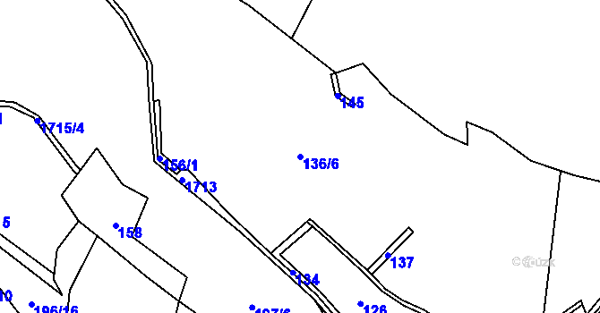 Parcela st. 136/6 v KÚ Líska, Katastrální mapa