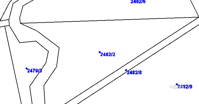Parcela st. 2482/2 v KÚ Kunratice u Cvikova, Katastrální mapa